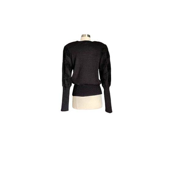 SIDEEFFECTS Vintage Black Beaded Sweater, XLNT Condition, Sz S - Picture 2 of 7